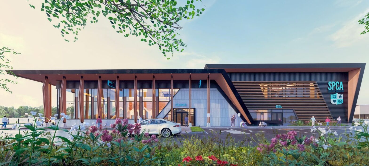 Rendering of new building to house animals.