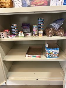 empty food bank shelf